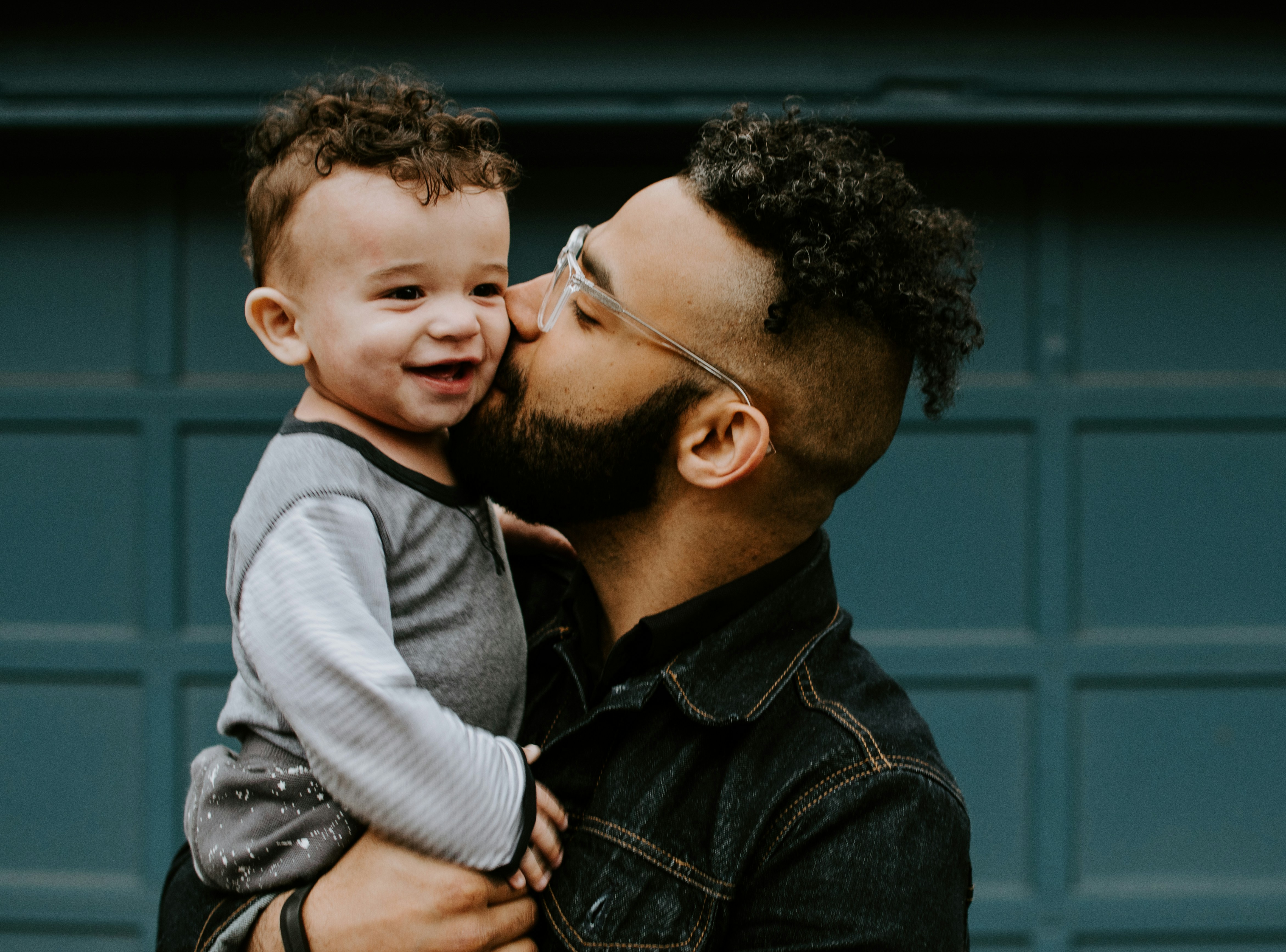 A father holding his child